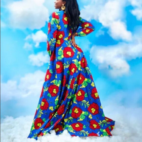 African Material Flow Maxi Dress (Made in Ghana) - Picture 3 of 5